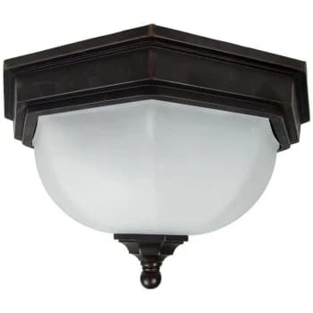 Fairford - 2 Light Bathroom Flush Ceiling Lantern Bronze IP44, E27 - Elstead