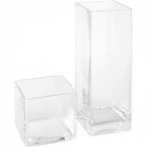 Linea Square Vase 30cm - Clear
