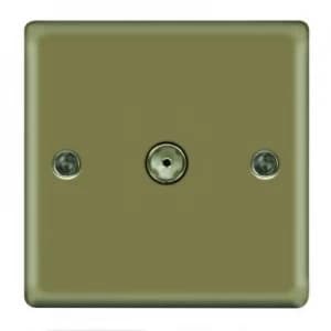 Wickes Single Raised Plate Coaxial Socket - Pearl Nickel