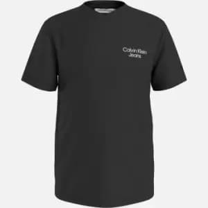Calvin Klein Boys' Logo V-Neck T-Shirt - CK Black - 14 Years