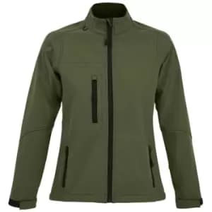 SOLS Womens/Ladies Roxy Soft Shell Jacket (Breathable, Windproof And Water Resistant) (L) (Dark Green)