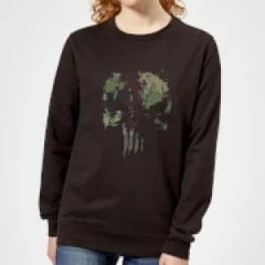 Marvel Camo Skull Womens Sweatshirt - Black