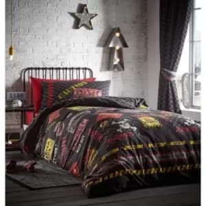 Portfolio Home Kids Club Toxic Skull Black Duvet Cover And Pillow Cases Bed Set - Single