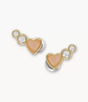 Fossil Women Blush Pink Resin Heart Stud Earrings