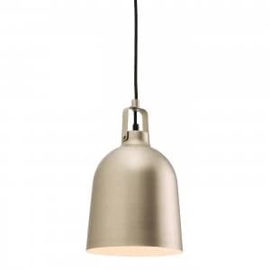 1 Light Dome Ceiling Pendant Matt Nickel, E27