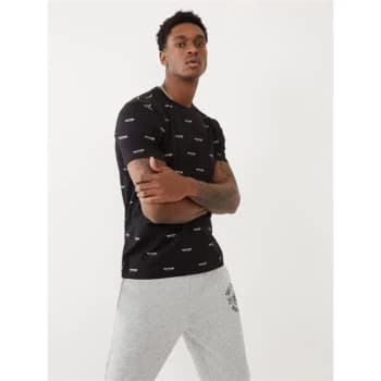 True Religion Short Sleeve Over Arched T Shirt - Black
