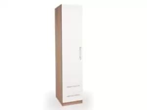 Harmony Hyde White and Oak 1 Door 2 Drawer Single Wardrobe Flat Packed