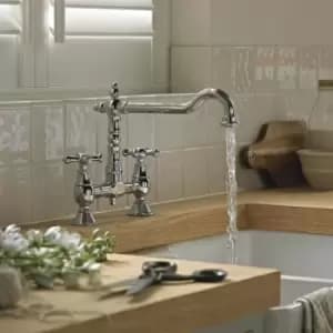 Colonial Bridge Kitchen Sink Mixer Tap Dual Handle - Chrome - Bristan