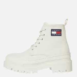 Tommy Jeans Womens Foxing Boots - White Dove - UK 5