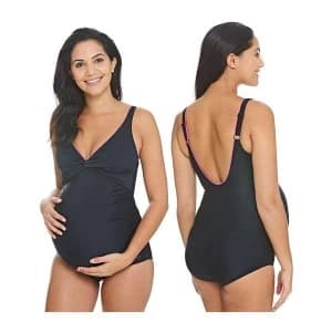 Zoggs Hydrolife Hayman Maternity Swimsuit Navy/Pink 34"