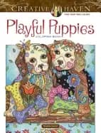creative haven playful puppies coloring book