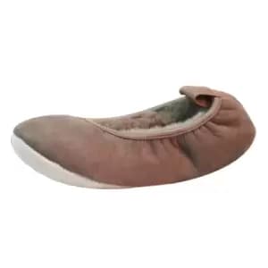 Eastern Counties Leather Womens/Ladies Sheepskin Lined Ballerina Slippers (3-4 UK) (Mink)