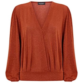 James Lakeland Sparkle Crossover Top - Dark Orange