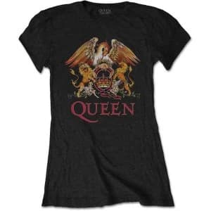 Queen - Classic Crest Womens Large T-Shirt - Black