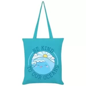 Grindstore Be Kind To Our Oceans Tote Bag (One Size) (Blue) - Blue