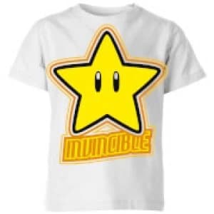 Nintendo Super Mario Invincible Kid's T-Shirt - White - 11-12 Years