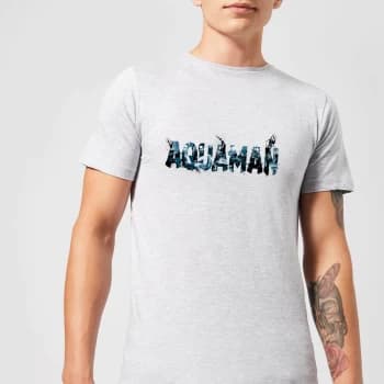 Aquaman Chest Logo Mens T-Shirt - Grey - XS - Grey
