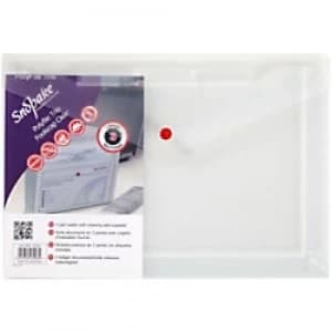 Snopake Document Wallets 14966 Foolscap Transparent Polypropylene 36 x 24cm Pack of 5