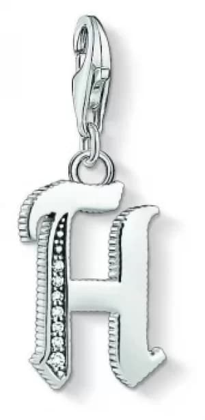 Thomas Sabo Letter H Pendant Sterling Silver Blackened Jewellery