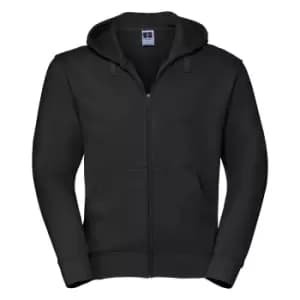 Russell Mens Authentic Full Zip Hooded Sweatshirt / Hoodie (2XL) (Black)