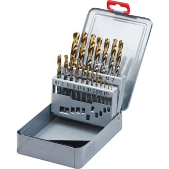 HSS 1.00-10.00MM X 0.5MM Straight Shank Jobber Drill Sets - TiN Tipped - 19 Piece