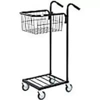 SLINGSBY Mini Mail Trolley with 1 Shelf 402697 Steel Black 38.5 x 66 x 109 cm