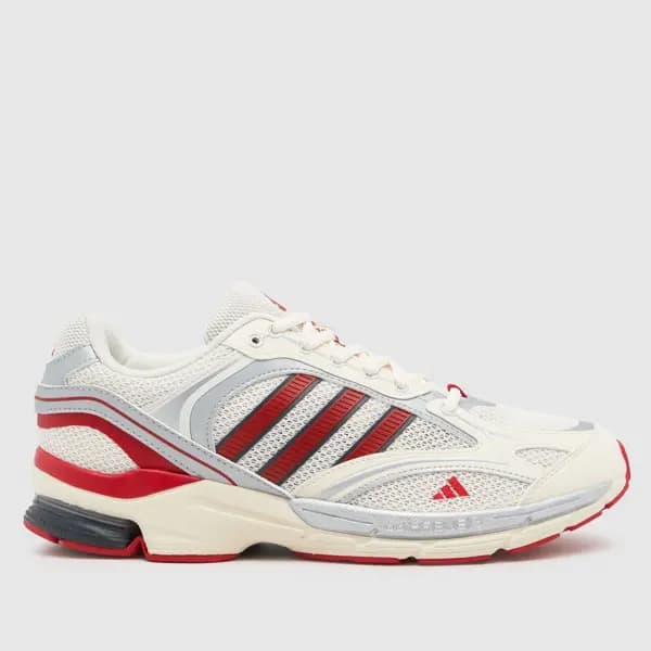 adidas spiritain 2000 trainers in white & red White/Red UK 8