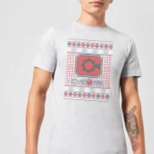 DC Cyborg Knit Mens Christmas T-Shirt - Grey - 3XL