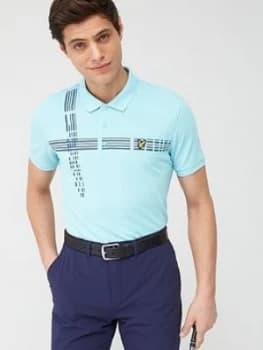 Lyle & Scott Golf Counter Stripe Polo Shirt - Marine Size M Men
