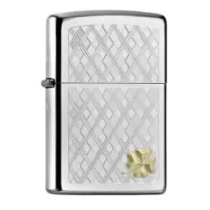 Zippo High Polish Chrome 205 Argyle Clover windproof lighter