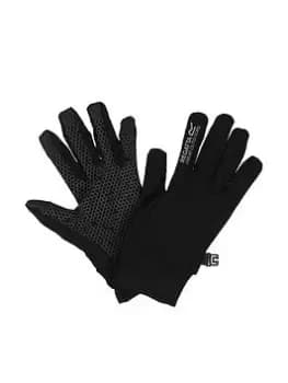 Regatta Kids Grippy Gloves II - Black/Grey, Size 7-10 Years