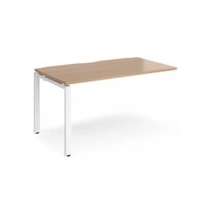 Adapt II Add On Unit Single 1400mm x 800mm - White Frame Beech top