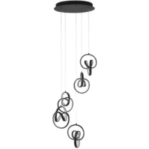 Netlighting Merano Carolina Integrated LED Pendant Ceiling Light Sandy Black Alu