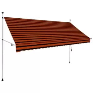 Vidaxl Manual Retractable Awning 300cm Orange And Brown