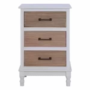 Interiors By Ph 3 Drawer Chest Pearl White / Sahara Finish