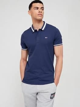 Tommy Jeans Tipped Stretch Polo Shirt - Twilight Navy, Twilight Navy Size M Men
