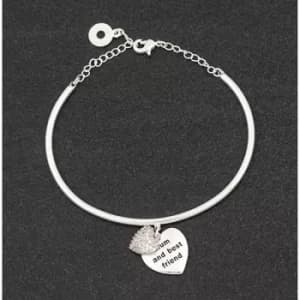 Hanging Heart Platinum Plated Bangle Mum