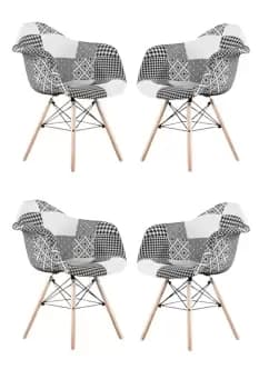 Chrono Patchwork Eiffel Dining Chair, Set of 4