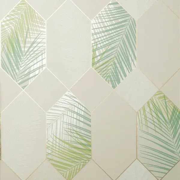 FINE DECOR Fine Decor - Cream Gold Miami Wallpaper Tropical Jungle Geometric Metallic WL-FD42834