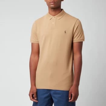 Polo Ralph Lauren Mens Mesh Polo Shirt - Luxury Tan - L