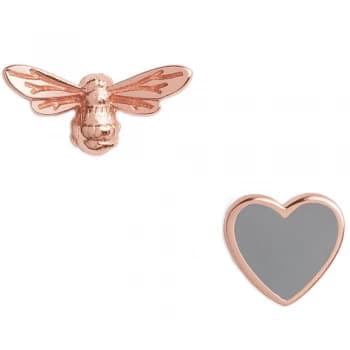 Olivia Burton You Have My Heart Grey & Rose Gold Tone Stud...