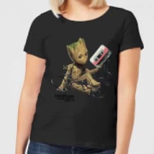 Guardians Of The Galaxy Groot Tape Womens Christmas T-Shirt - Black