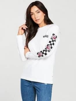 Vans Long Sleeve Patchwork Floral Top White Size M Women