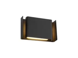 Flush Wall Lamp, 2 x 6W LED, 3000K, 535lm, IP54, Anthracite