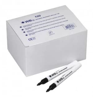 Value Drywipe Marker Bullet Tip Black Pk100