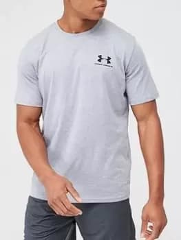 Under Armour Training Sportstyle Left Chest T-Shirt - Steel, Steel, Size S, Men