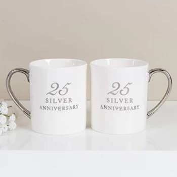Amore By Juliana Set of 2 China Mugs - 25th Anniversary