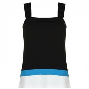 DKNY Logo Strap Top - BLACK/CERULEAN