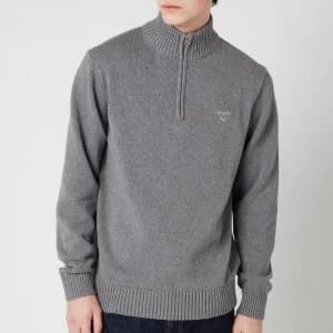 Gant Mens Casual Cotton Half Zip Sweatshirt - Dark Grey Melange - L