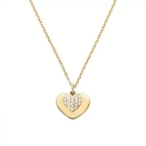 Michael Kors 14ct Gold Plated Silver Kors Love Heart Pendant
